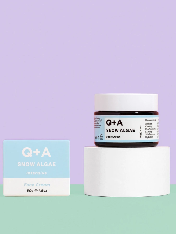 Укрепляющий крем для лица с экстрактом снежных водорослей Q+A Snow Algae Intensive Face Cream