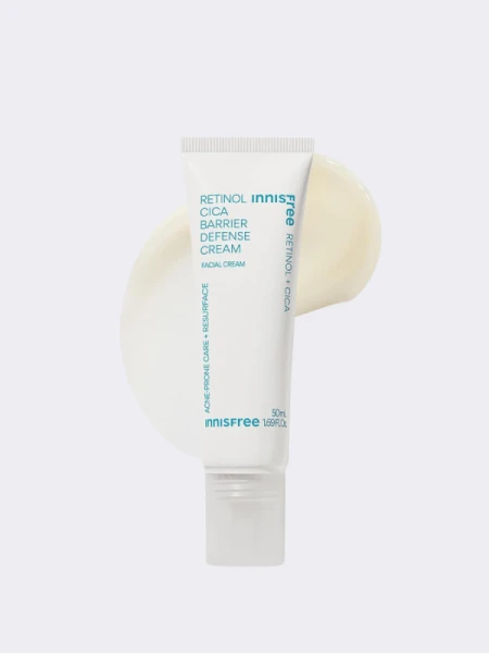 Успокаивающий крем для лица с ретинолом и экстрактом центеллы innisfree Retinol Cica Barrier Defense Cream