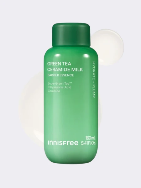 Молочный тонер-эссенция с керамидами и экстрактом зеленого чая innisfree Green Tea Ceramide Milk Barrier Essence 