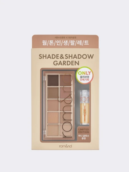 Набор матовых теней для век и блеска для губ rom&nd Better Than Palette Mini Gloss Set 05 Shade And Shadow Garden