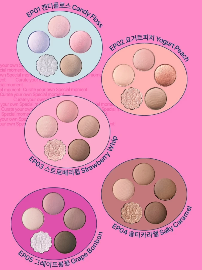 Компактная палетка теней в формате брелка fwee Pocket Eye Palette EP03 Strawberry Whip