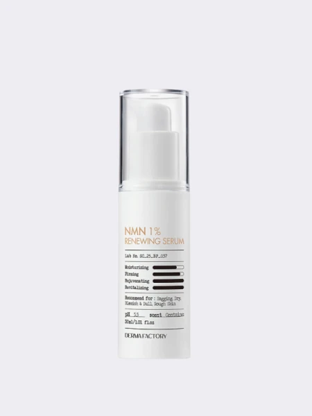 Восстанавливающая сыворотка для лица с ресвератролом Derma Factory NMN 1% Renewing Serum