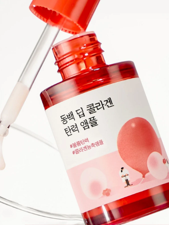 Укрепляющая сыворотка для лица с экстрактом камелии Round Lab Camellia Deep Collagen Firming Ampoule
