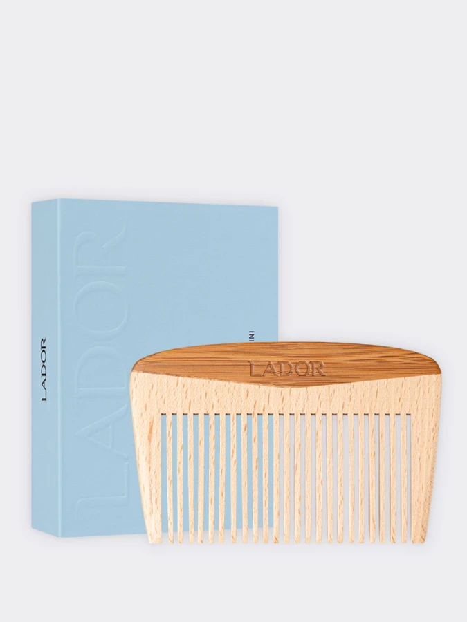 Деревянная миниатюрная расчёска для волос La’dor Detangling Mini Hair Comb