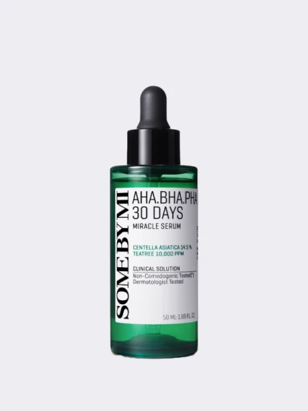 Успокаивающая сыворотка с тремя видами кислот и центеллой Some By Mi AHA BHA PHA 30 Days Miracle Serum Успокаивающая сыворотка с тремя видами кислот и центеллой Some By Mi AHA BHA PHA 30 Days Miracle Serum