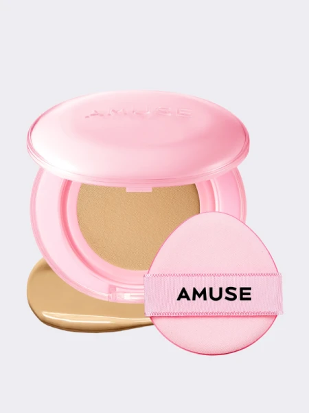 Тональное средство с сияющим финише AMUSE Dew Power Vegan Cushion SPF 50+ PA++++ 03 Honey