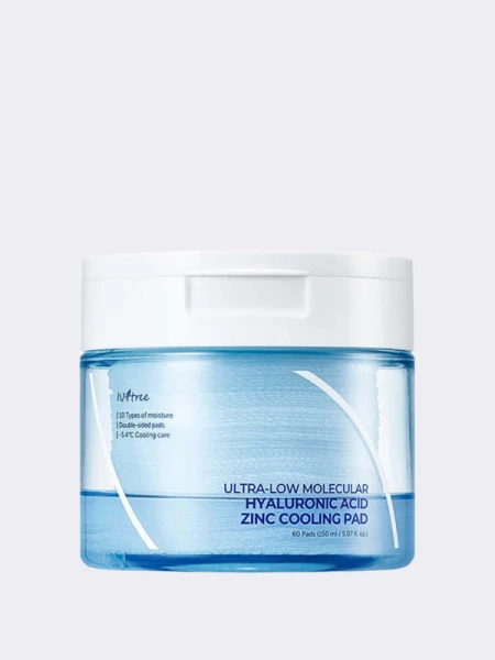 Успокаивающие тонер-пэды с гиалуроновой кислотой и цинком Isntree Ultra-Low Molecular Hyaluronic Acid Zinc Cooling Pad Успокаивающие тонер-пэды с гиалуроновой кислотой и цинком Isntree Ultra-Low Molecular Hyaluronic Acid Zinc Cooling Pad