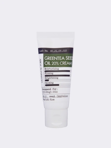 Увлажняющий крем для лица с маслом семян зеленого чая Derma Factory Green Tea Seed Oil 20% Cream Увлажняющий крем для лица с маслом семян зеленого чая Derma Factory Green Tea Seed Oil 20% Cream