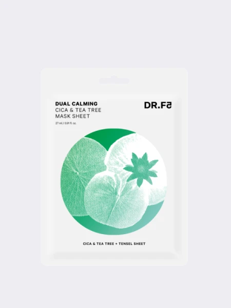 Успокаивающая тканевая маска с центеллой и чайным деревом DR.F5 Dual Calming Cica & Tea Tree Mask Sheet