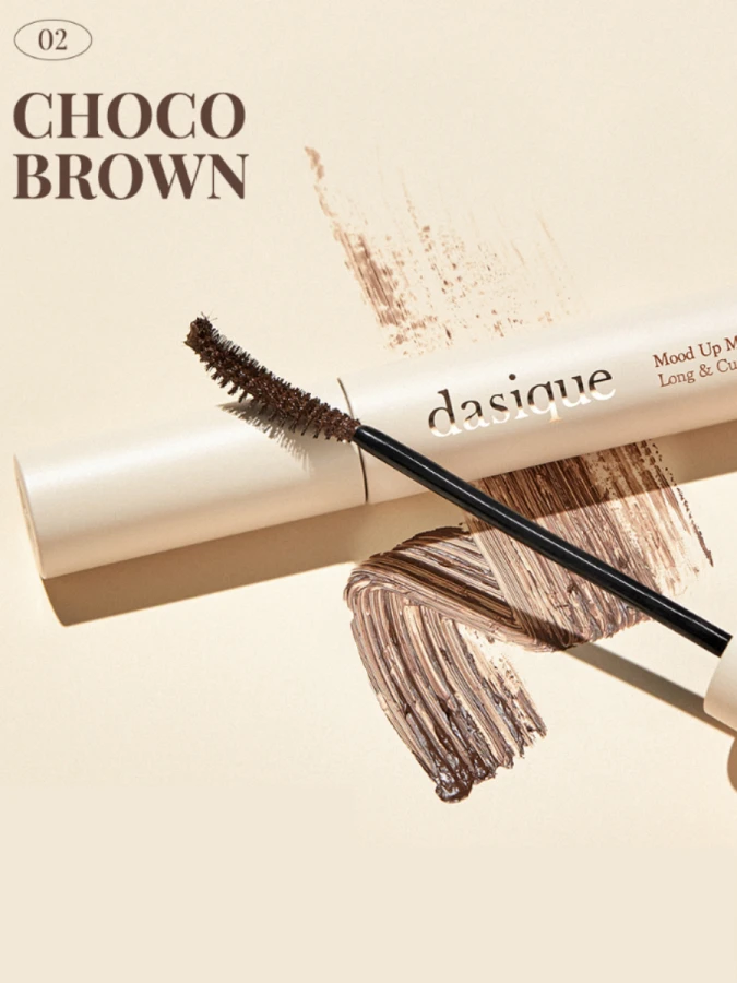 Удлиняющая тушь с эффектом подкручивания ресниц в коричневом оттенке Dasique Mood Up Mascara Long & Curl #02 Choco Brown