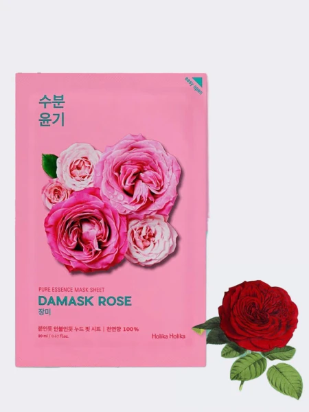 Увлажняющая тканевая маска с экстрактом дамасской розы HolikaHolika Pure Essence Mask Sheet Damask Rose Увлажняющая тканевая маска с экстрактом дамасской розы HolikaHolika Pure Essence Mask Sheet Damask Rose