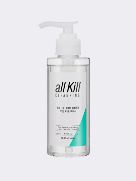 Освежающее гидрофильное масло-пенка Holika Holika All Kill Cleansing Oil To Foam Fresh Освежающее гидрофильное масло-пенка Holika Holika All Kill Cleansing Oil To Foam Fresh