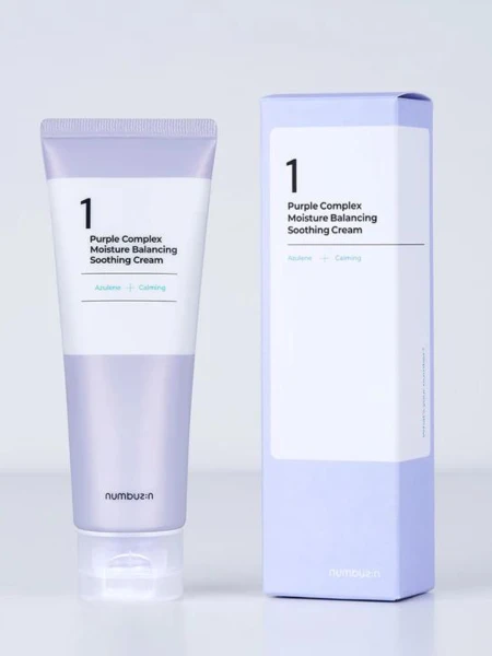 Смягчающий крем для лица с азуленом Numbuzin No.1 Purple Complex Moisture Balancing Soothing Cream Смягчающий крем для лица с азуленом Numbuzin No.1 Purple Complex Moisture Balancing Soothing Cream