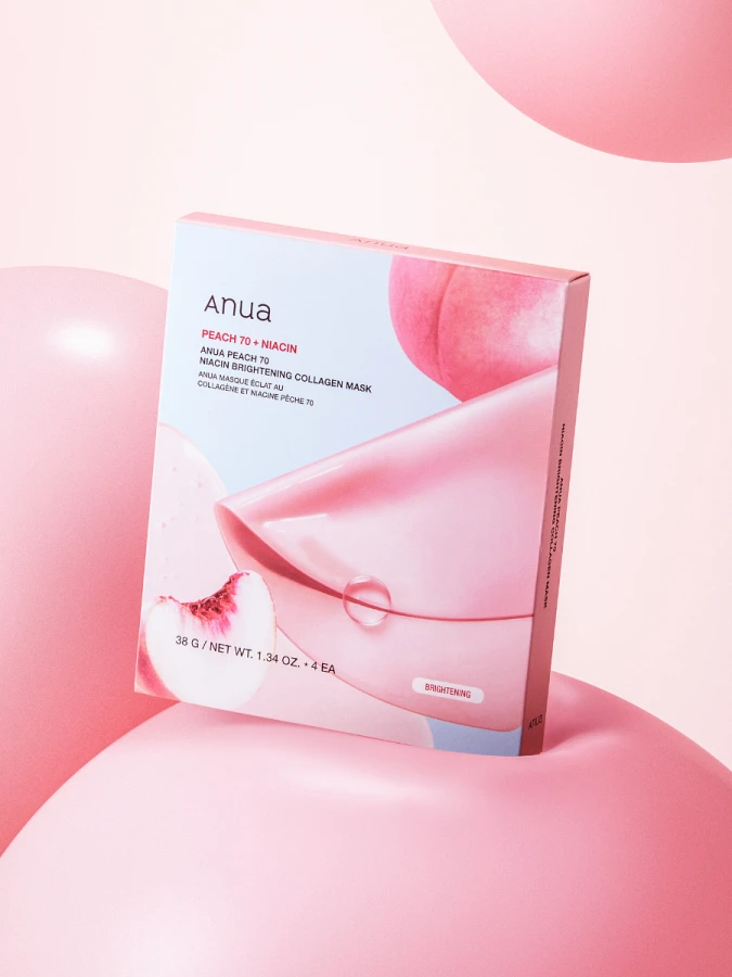 Набор гидрогелевых масок для сияния кожи с экстрактом персика ANUA Peach 70 Niacin Brightening Collagen Mask Set