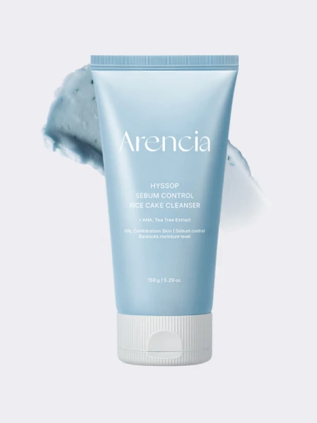 Себорегулирующая пенка с экстрактом иссопа Arencia Hyssop Sebum Control Rice Cake Cleanser