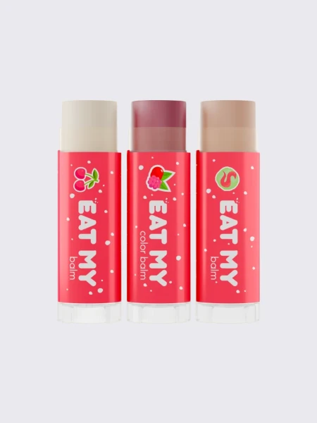 Набор бальзамов для губ с шиммером "Сладкие воспоминания" EAT MY BALM Holiday Balm Trio
