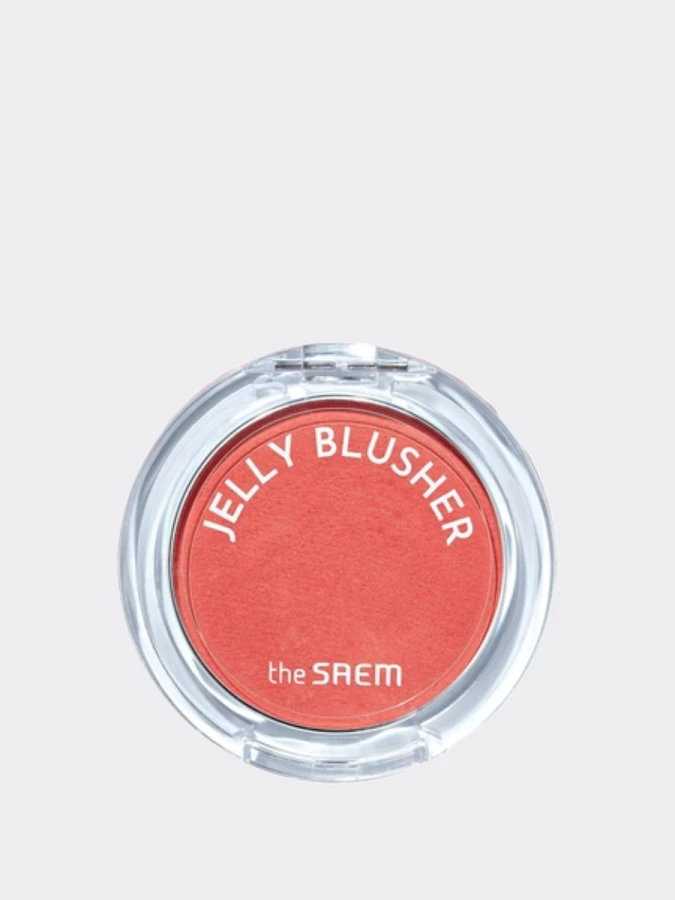 Мягкие румяна с сияющим финишем в оранжевом оттенке The Saem Jelly Blusher OR01 Dazzling Orange