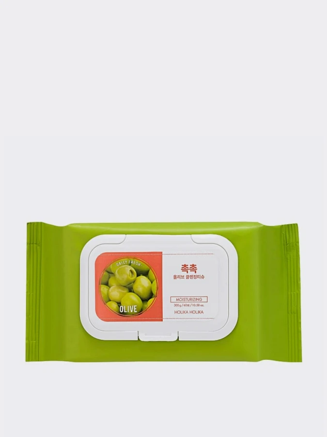 Очищающие салфетки для снятия макияжа с маслом оливы HOLIKA HOLIKA Daily Fresh Olive Cleansing Tissue