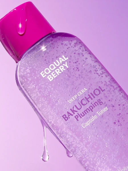 Укрепляющий тонер для лица с бакучиолом EQQUALBERRY Bakuchiol Plumping Capsule Toner