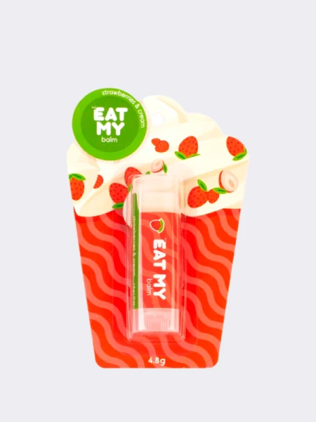 Бальзам для губ с ароматом земляники со сливками EAT MY BALM Strawberries & Cream