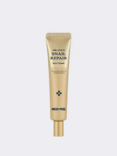 Разглаживающий крем для век с муцином улитки и золотом MEDI-PEEL 24K Gold Snail Repair Eye Cream Разглаживающий крем для век с муцином улитки и золотом MEDI-PEEL 24K Gold Snail Repair Eye Cream