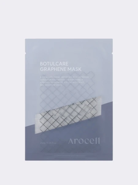 Графеновая подтягивающая маска с эффектом микротоков на основе пептидов Arocell Botulcare Graphene Mask
