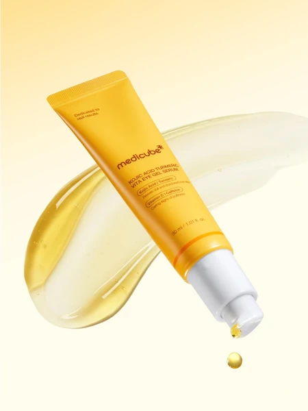 Осветляющий гель-сыворотка для век с экстрактом куркумы Medicube Kojic Acid Turmeric Vita Eye Gel Serum