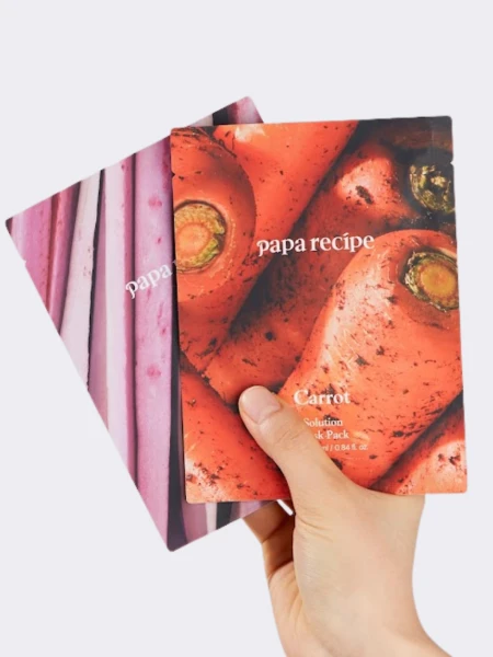 Набор тканевых масок с экстрактом моркови и баклажана Papa Recipe Carrot & Eggplant Mask Pack Set Набор тканевых масок с экстрактом моркови и баклажана Papa Recipe Carrot & Eggplant Mask Pack Set