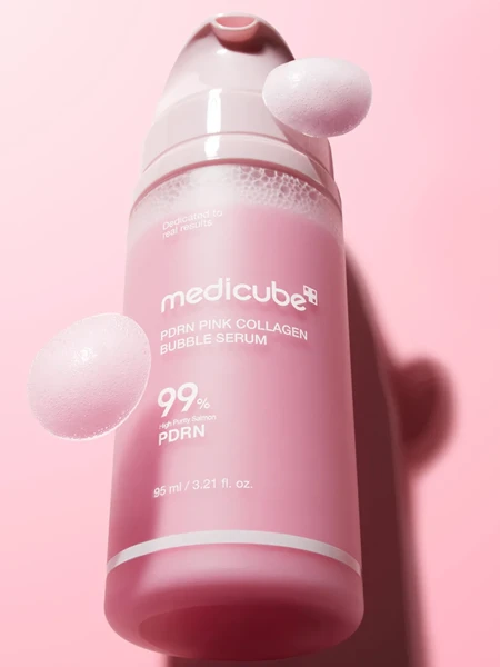 Укрепляющая пузырьковая сыворотка с коллагеном и ПДРН Medicube PDRN Pink Collagen Bubble Serum