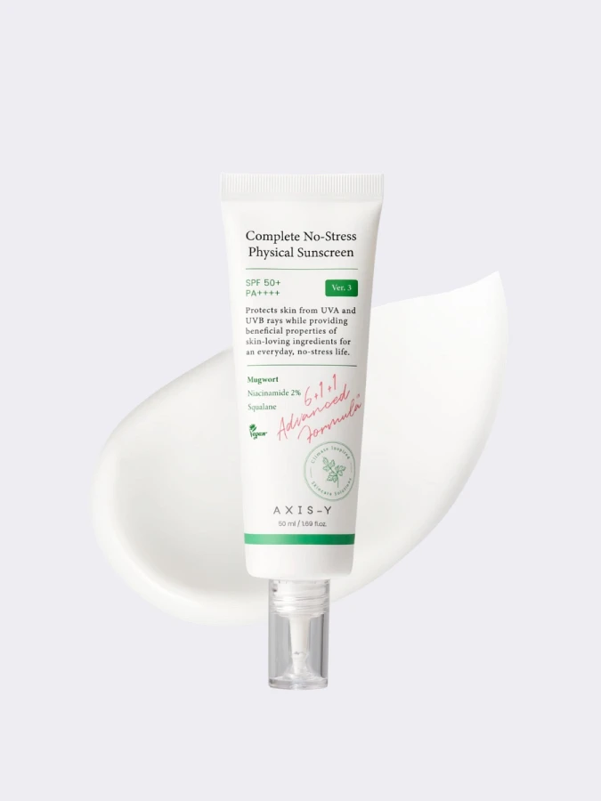 Минеральный солнцезащитный крем с ниацинамидом AXIS-Y Complete No-Stress Physical Sunscreen V.3 SPF50+ PA++++