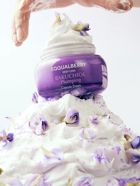 Укрепляющий капсульный крем для лица с бакучиолом EQQUALBERRY Bakuchiol Plumping Capsule Cream