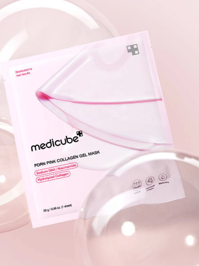 Разглаживающая гидрогелевая маска с коллагеном и ПДРН Medicube PDRN Pink Collagen Gel Mask