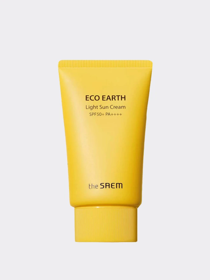 Лёгкий солнцезащитный крем The Saem Eco Earth Light Sun Cream SPF 50+ PA++++