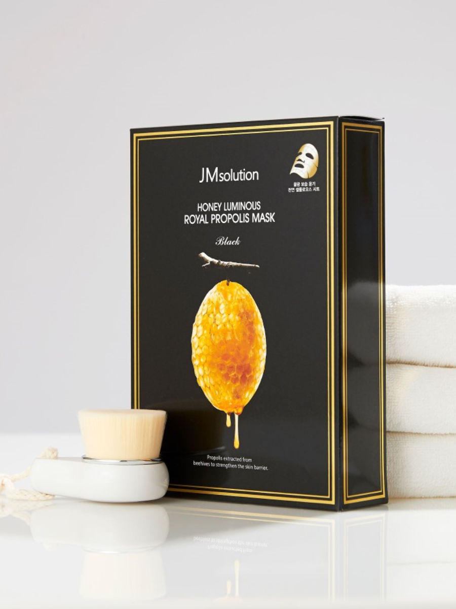 Восстанавливающая тканевая маска для лица с прополисом JMsolution Honey ...