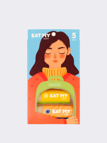 Набор питательных бальзамов для губ  "Спокойные мысли" Eat My Balm Set Calm Thoughts