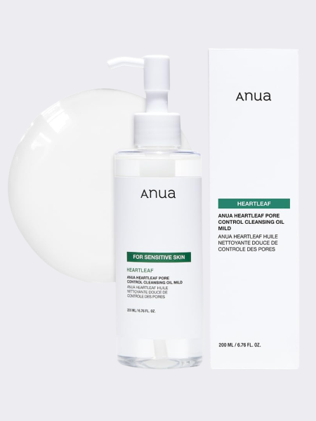 Мягкое гидрофильное масло с экстрактом хауттюйнии и витамином Е ANUA Heartleaf + Vitamin E Pore Control Mild Cleansing Oil Мягкое гидрофильное масло с экстрактом хауттюйнии и витамином Е ANUA Heartleaf + Vitamin E Pore Control Mild Cleansing Oil