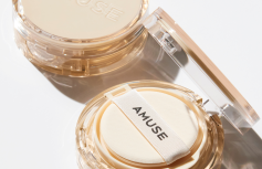 Тональный кушон с влажным финишем AMUSE Dew Jelly Vegan Cushion SPF 38 PA+++ 1.5 Clear