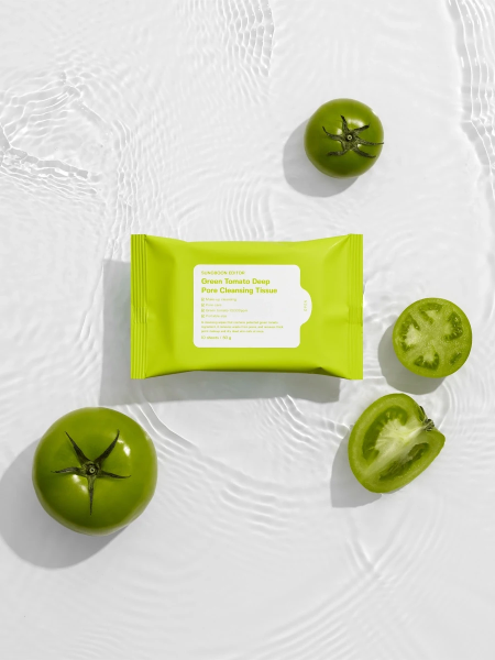 Очищающие салфетки для снятия макияжа Sungboon Editor Green Tomato Deep Pore Cleansing Tissue