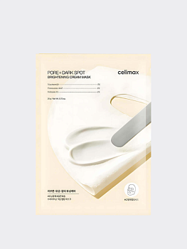 Осветляющая кремовая тканевая маска с ниацинамидом и керамидами Celimax Pore+Dark Spot Brightening Cream Mask