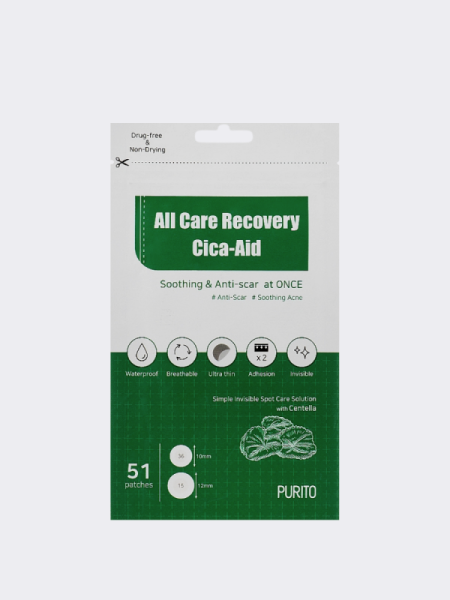 Патчи против воспалений PURITO All Care Recovery Cica-Aid