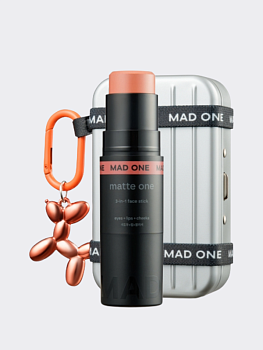 Мультифункциональный стик для макияжа в персиковом оттенке MAD ONE 3-in-1 Face Stick Eyes + Lips + Cheeks Soft Peach