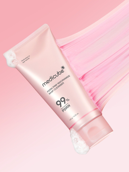 Воздушная пенка для умывания с ниацинамидом и ПДРН Medicube PDRN Pink Niacinamide Whip Cleanser