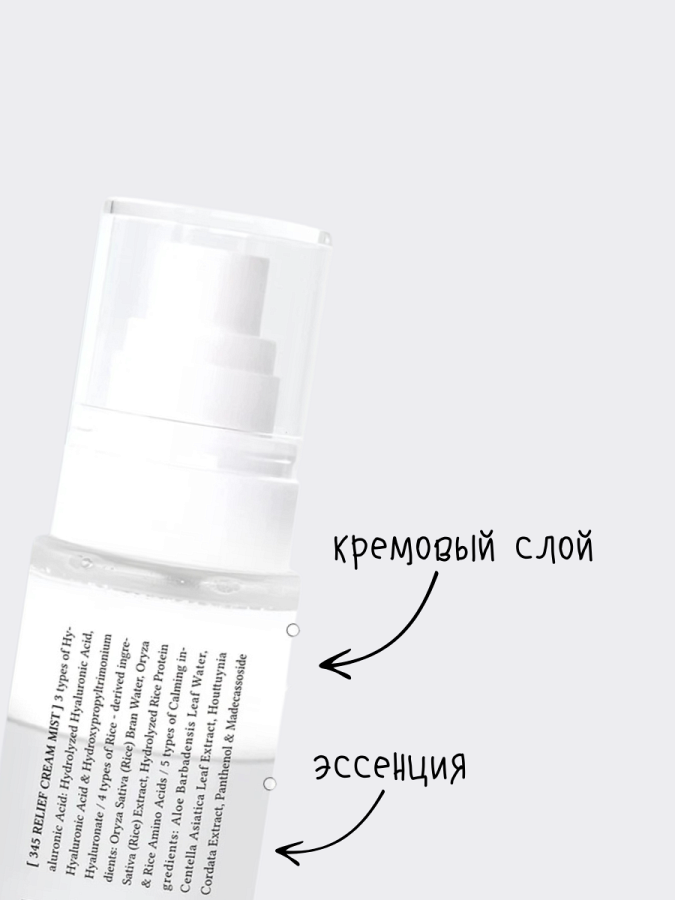 Двухфазный кремовый спрей для лица с экстрактом риса Dr.Althea 345 Relief Cream Mist