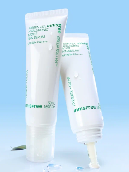 Солнцезащитный флюид с экстрактом зеленого чая innisfree Green Tea Hyaluronic Moist Sun Serum SPF50+ PA++++