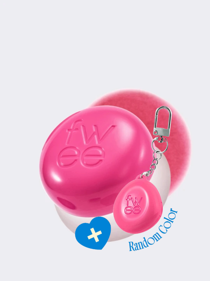 Набор: оттеночное суфле + брелок fwee Lip&Cheek Blurry Pudding Pot Keyring Set PK03 Cherry