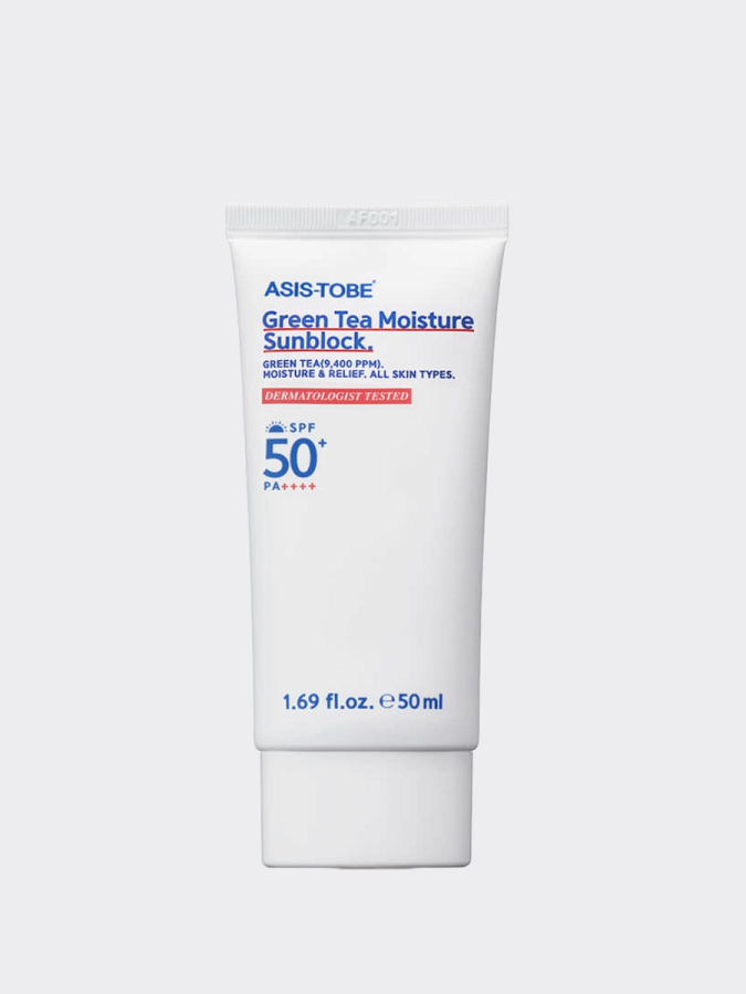 Увлажняющий солнцезащитный крем для лица с экстрактом зеленого чая ASIS-TOBE Green Tea Moisture Sunblock SPF50+PA++++