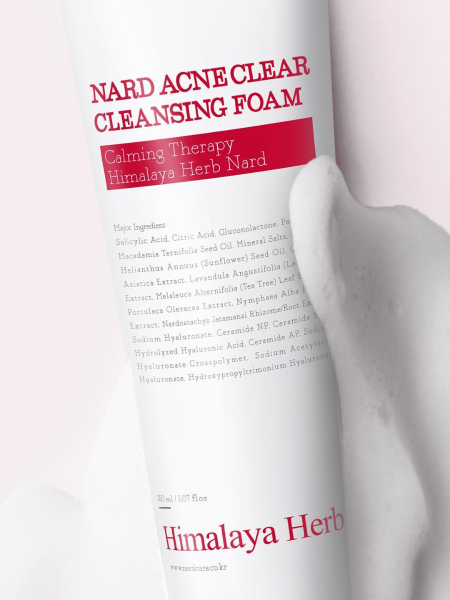 Противовоспалительная пенка для умывания с кислотами NARD ACNE Clear Cleansing Foam