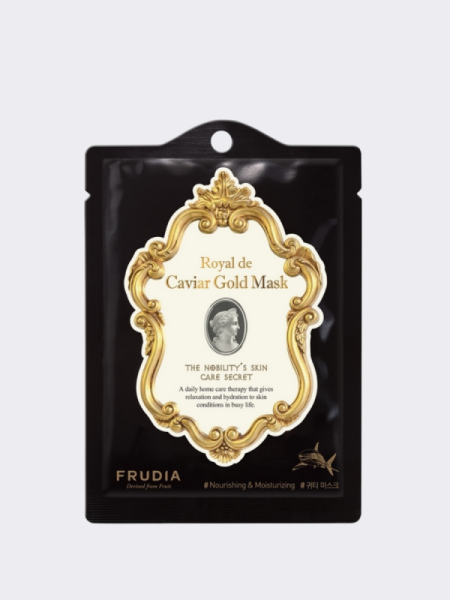 Омолаживающая тканевая маска с экстрактом икры и золотом FRUDIA Royal De Caviar Gold Mask Омолаживающая тканевая маска с экстрактом икры и золотом FRUDIA Royal De Caviar Gold Mask