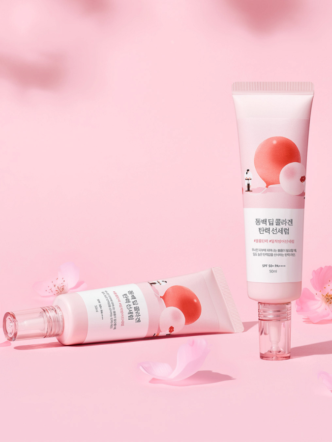 Солнцезащитный флюид с экстрактом камелии Round Lab Camellia Deep Collagen Firming Sun Serum SPF50+ PA++++