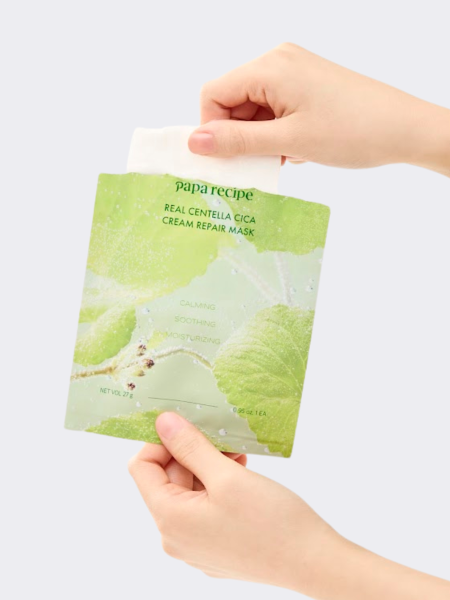 Восстанавливающая тканевая маска с экстрактом центеллы Papa Recipe Real Centella Cica Cream Repair Mask Восстанавливающая тканевая маска с экстрактом центеллы Papa Recipe Real Centella Cica Cream Repair Mask